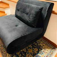 Divano letto in velluto nero