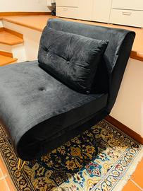 Divano letto in velluto nero