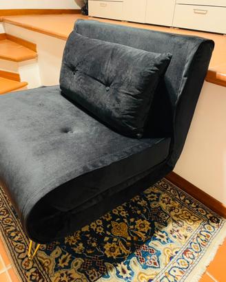 Divano letto in velluto nero
