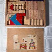 giocattolo costruzioni in legno vintage