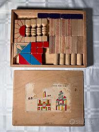 giocattolo costruzioni in legno vintage