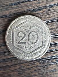 20 centesimi 1919  e 1918 Regno d'Italia 