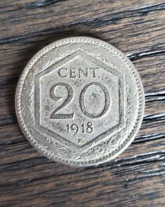20 centesimi 1919  e 1918 Regno d'Italia 