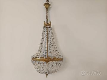 Lampadario  stile impero color oro a mongolfiera