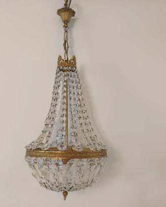 Lampadario  stile impero color oro a mongolfiera