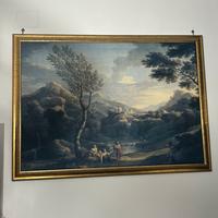 Stampa su tela paesaggio pastorale romano