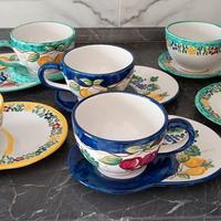 SERVIZIO 6 TAZZE LATTE + PIATTO CERAMICA VIETRESE