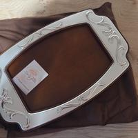 Vassoio argento e legno mai usato