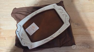 Vassoio argento e legno mai usato