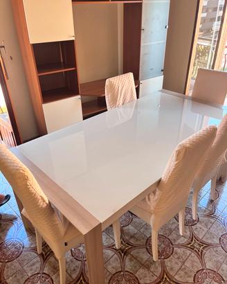 tavolo allungabile con 6 sedie