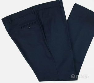 pantalone  blu scuro classico uomo pura lana nuovo