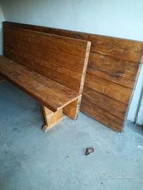 2 Tavoloni in legno per taverna + 2 cassapanche