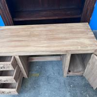 Scrivania in Legno Massello - Cassetti Intagliati