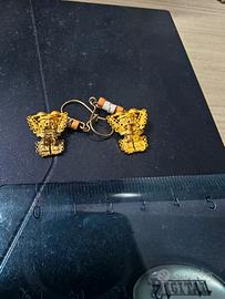 orecchini arte precolombiana argento 800 dorato