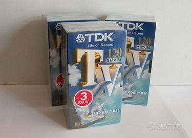 1 CONF. DA 3 CASSETTE VIDEO VHS TDK 120 min