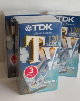 1 CONF. DA 3 CASSETTE VIDEO VHS TDK 120 min
