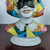 Busto in ceramica di Arlecchino, Italia anni '60