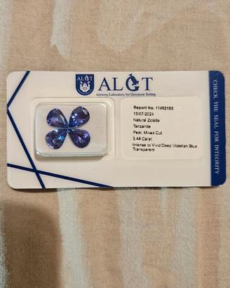 Tanzanite 3.14 ct con certificazione ufficiale
