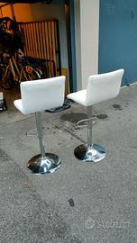 2 sedie cucina altezza regolabile bianche