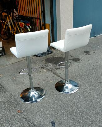 2 sedie cucina altezza regolabile bianche