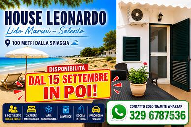 Dal 15 Settembre in poi a Lido Marini 100m sabbia