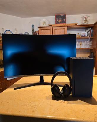 xbox serie x+ cuffie da gaming xbox+ monitor 32"