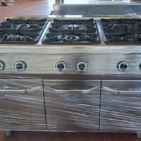 Cucina gas professionale 6 fuochi