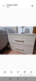 Letto, doghe in legno,  2 comodini