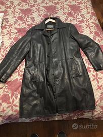 Cappotto lungo di pelle vera