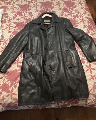 Cappotto lungo di pelle vera