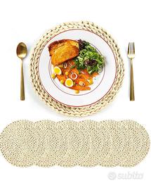 Tovagliette in Buccia di Mais Rotonde Set di 6