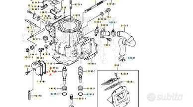 Valvola di scarico Sx Kawasaki KX250 120051210