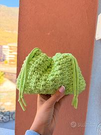 Borsa uncinetto Handmade verde lime