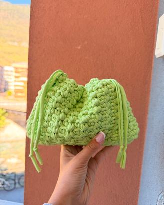 Borsa uncinetto Handmade verde lime