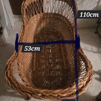 Cesta culla in vimini anni 50