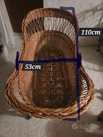 Cesta culla in vimini anni 50