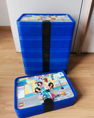 Lotto 5x Scatole Organizer LEGO Friends Impilabili