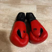 guantoni e caschetto da boxe
