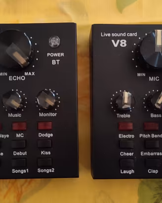 2 Schede audio esterno usb V8  effetti e Karaoke