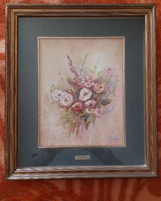 2 Quadri Dipinti ad Olio Galda soggetto fiori