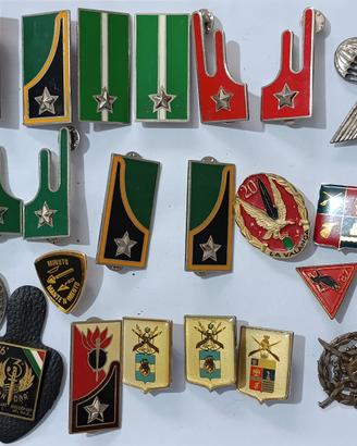 collezione di distintivi e mostrine militari