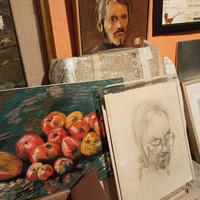 disegni a  matita  oli e pastelli  secchi .