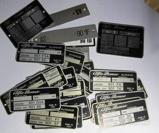 Alfa Romeo targhette identificative anni 70/80