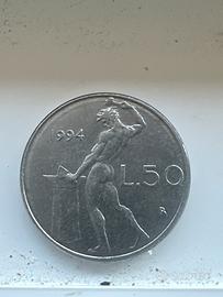 Moneta 50 lire piccola del 1994
