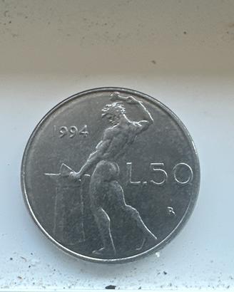 Moneta 50 lire piccola del 1994