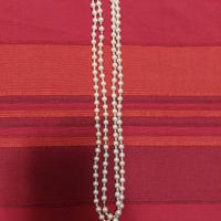 Collana lunga perle e perline argentate