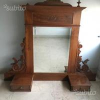 Specchiera in noce con cassetti di fine '800