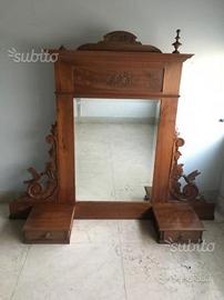 Specchiera in noce con cassetti di fine '800