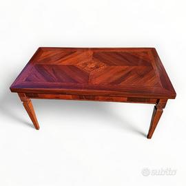 Tavolo artigianale allungabile con intarsio centra