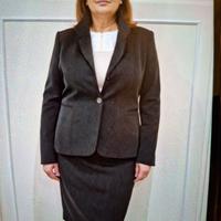 Tailleur grigio a righe bianche tg. 46